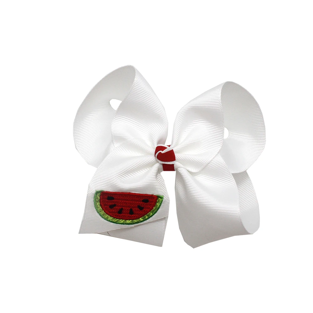 Customizable embroidery  hair bows back to school hair clips flower hair bows  for kids
