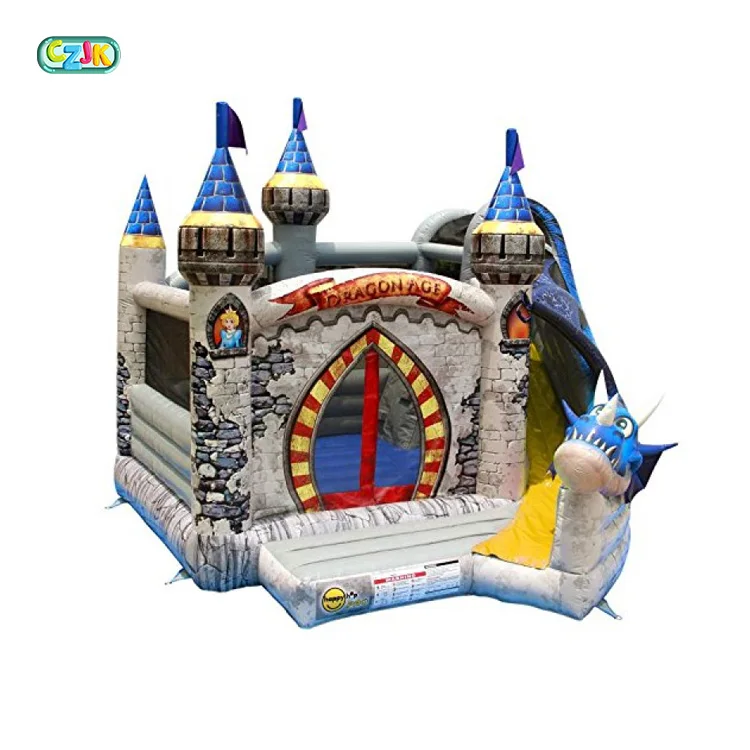 cheap inflatable purple dragon jumping bouncing castle bouncer slide for sale
