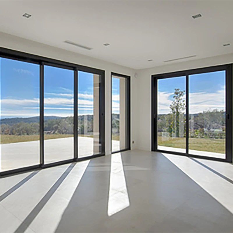 George Black Color Thermal Break Aluminum Doors Glass Hinged Front French Door Exterior Patio