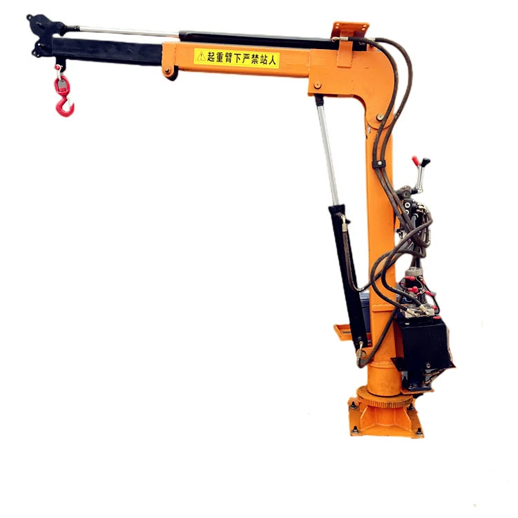 1000kg Mini Hydraulic Electric Winch 12v Pickup Truck crane truck Mounted Lifting Crane