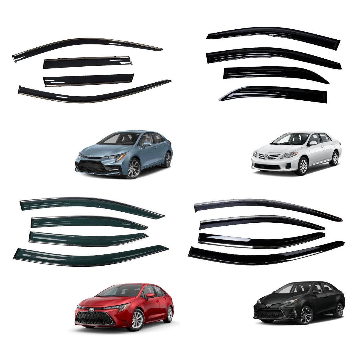 High Quality Car Door Visors 4 Pcs Rain Guard Weather Shields Protector For Toyota Corolla 1988-2021 Car Wind Deflector