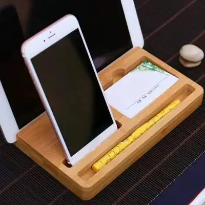 Bamboo Desk shelving - Telephone holder Writing desk pen business