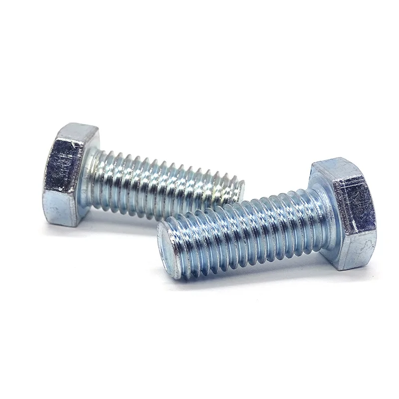 Manufacturer Hexagonal Screw White Zinc Plated Coarse Thread Hexagon Bolt For Automobile Industry Good Supplier OEM