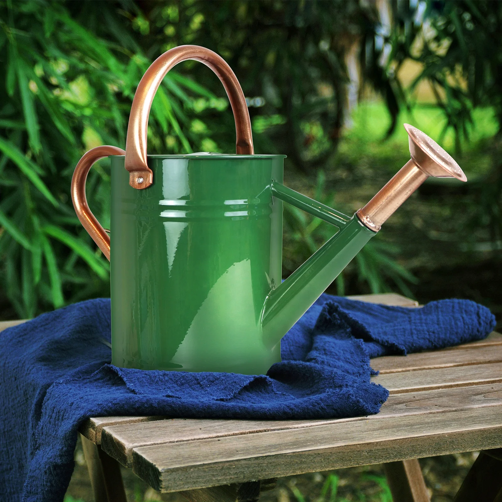 1 Gallon Garden Watering can Galvanized Metal Water cans with Detachable Spout and Nozzle head