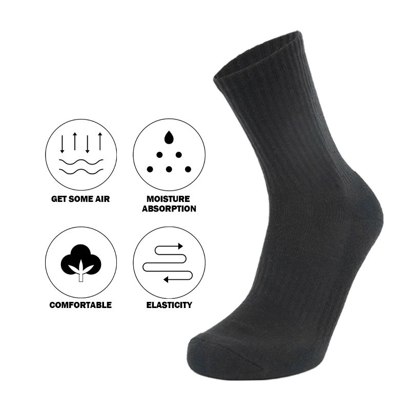 High Quality Men Cotton Custom Logo Casual White Socks Knitted Wholesale Socks Plain Socks