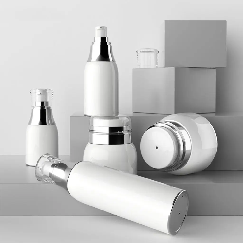 New design 50ml airless pump bottle plastic acrylic lotion pump bottle white luxury cosmetic container bottles