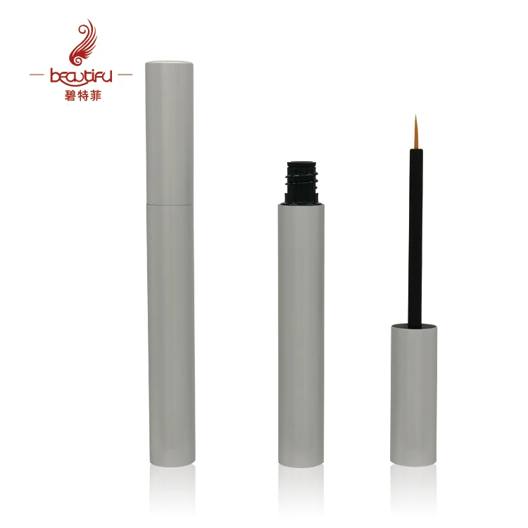 Low MOQ 2ml 3ml 4ml empty aluminum glossy or matte gold,silver,rose gold eyelash and eyebrow serum slim bottles tubes container