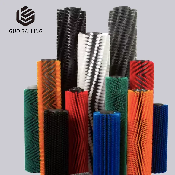 Custom Industrial Conveyor Cylinder Nylon Roller Brush For Cleaning