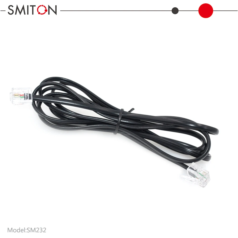 PVC Flat 2 Cores RJ11 to RJ11 6P2C Cable for Telephone