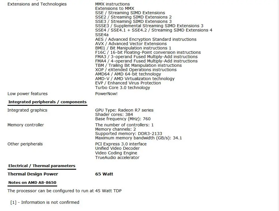AMD A8 8650 A8-8650 3.2GHZ Quad-Core CPU Processor Desktop 65W Socket FM2+ Free Shipping BRAND