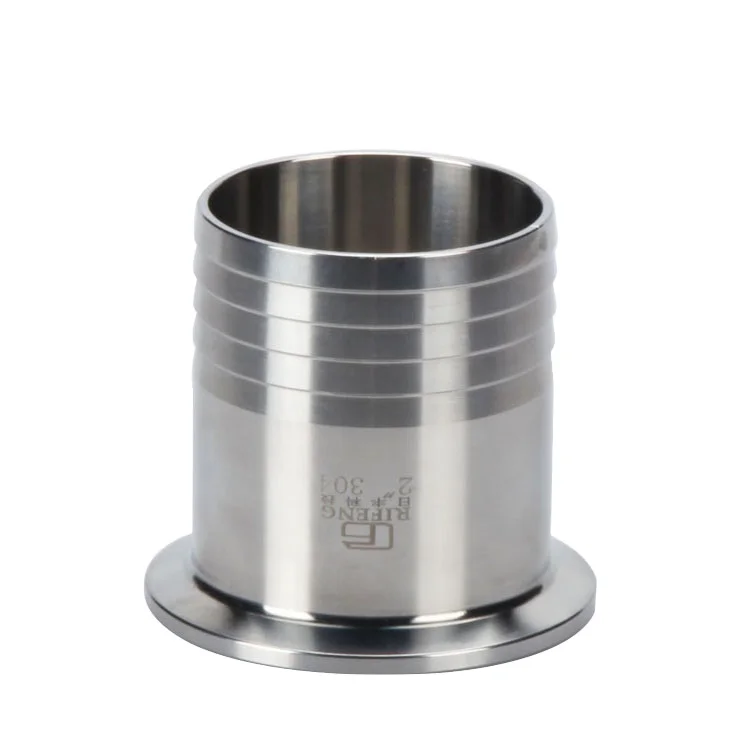 Sanitary Stainless Steel 304 316L Tri Clamp Ferrule Adapter Rubber Hose Barb Adapter
