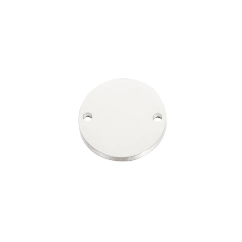 Stainless Steel Disc Charms Double Hole Connector Engraving Logo Round Pendant for Jewelry Making Customized
