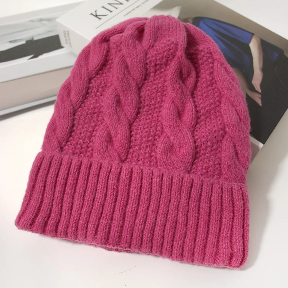 Оптовая продажа с фабрики, зимняя вязаная шапка с вышивкой и индивидуальным логотипом, облегающие шапки, Универсальная Ретро шапка с 3D алмазным узором