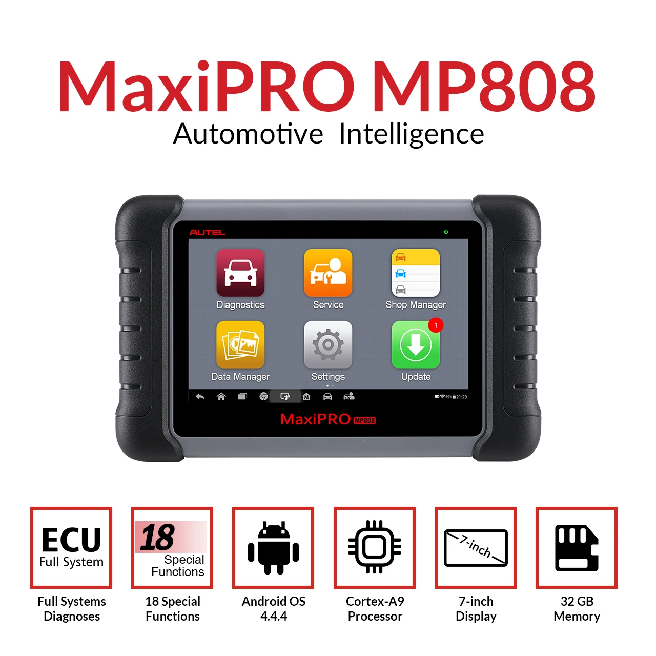 TPMS Diagnostic tool autel maxidas mp808 Support Injector & Key Coding OBD2 Vehicle Diagnostic machine