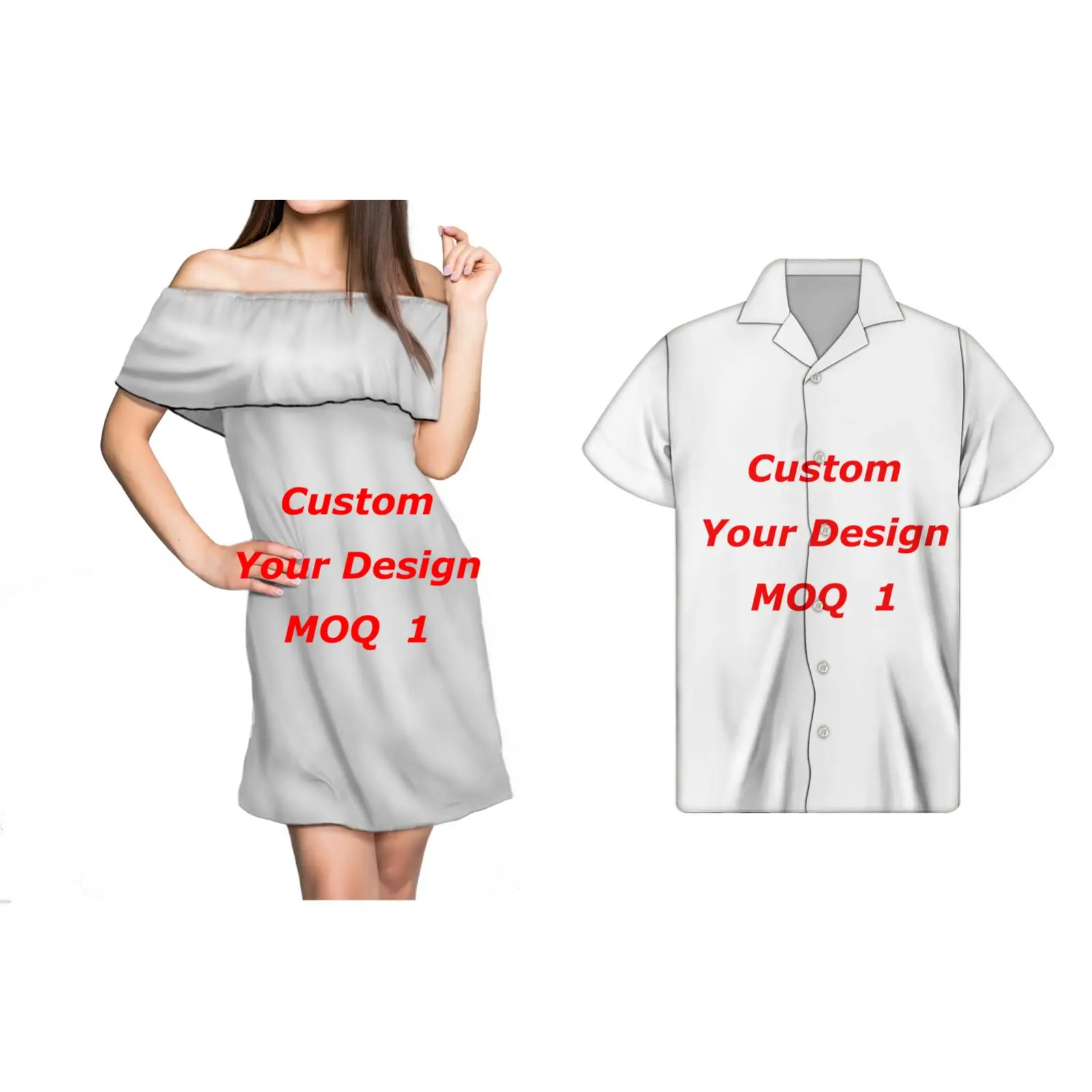 Couples Matching Clothes Clothing Polynesian Tribal Custom Logo Green Plus Size Sexy Dress One Shoulder Dress with Man T Shirt