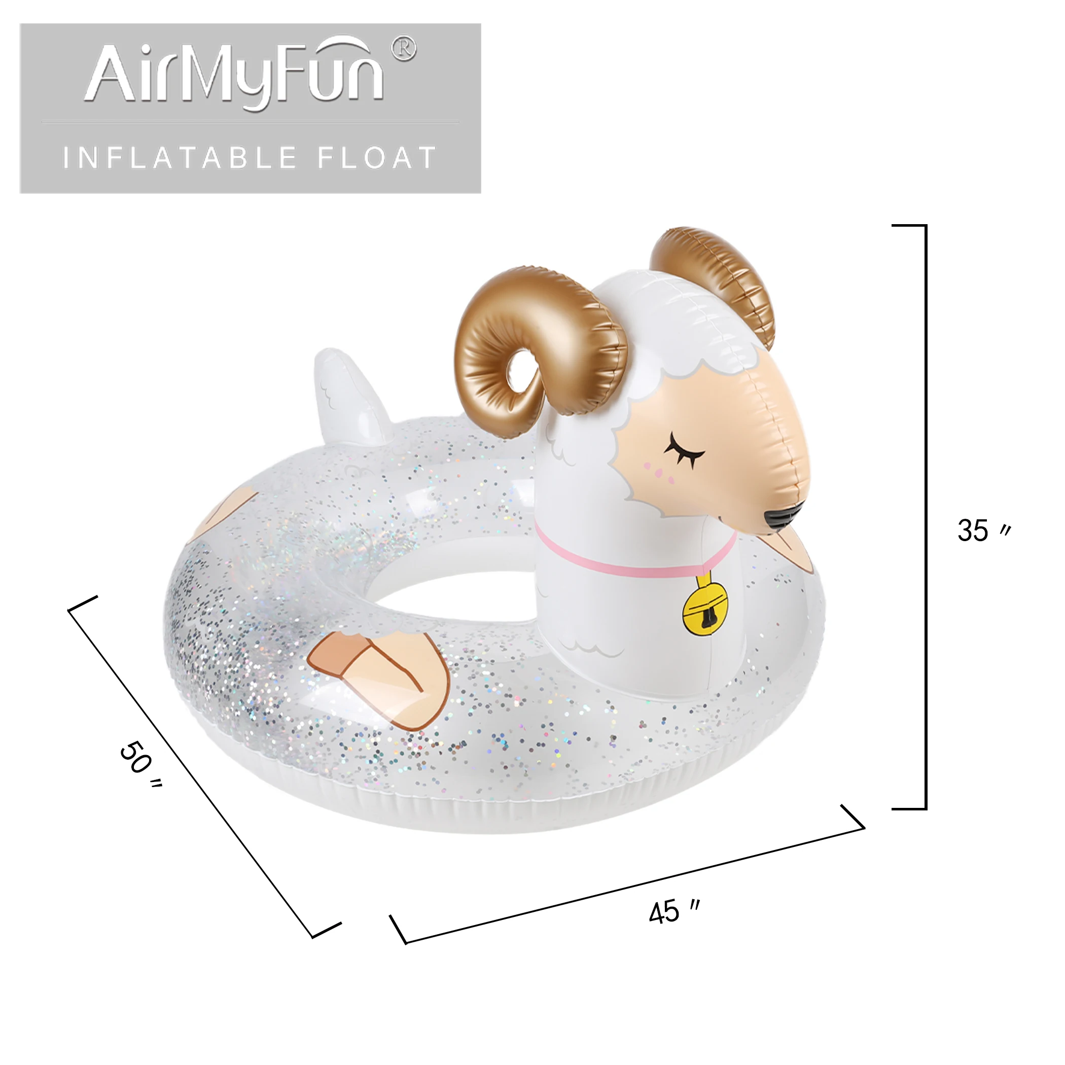 Airmyfun New Design PVC sheep Inflatable Pool Circle Swimming Ring for Sale