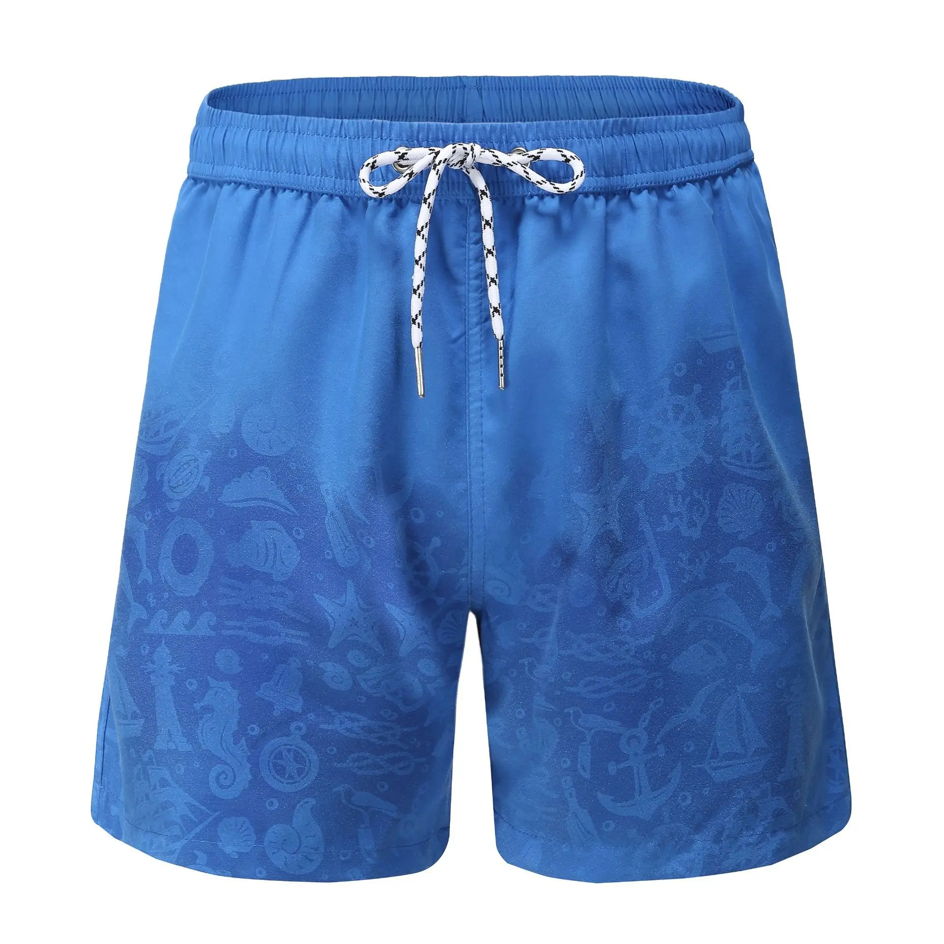 2023 Summer Water-reveal Beach Shorts Custom Fashion Men's Side Slip Pockets Water Reactive Short Color Changing Swim Trunks