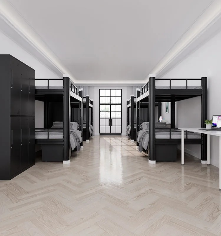 Bunk double bed adult metal bed frame double metal hotel beds literas estilo tubo de acero camaliteras metalicas baratas