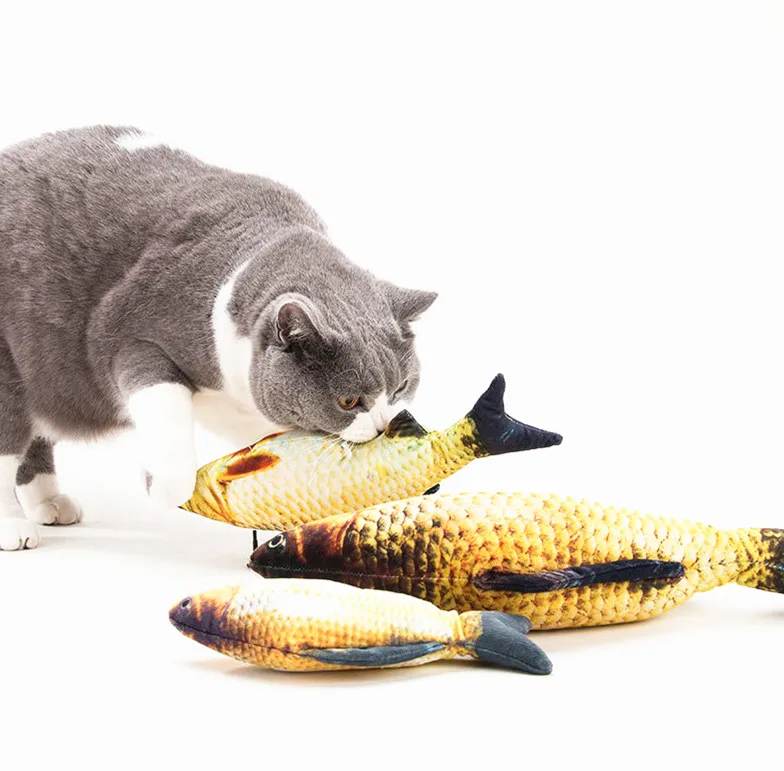 new design Amazon hot selling Funny USB Charging Interactive Stuffed Plush Fish Cat Toy Electric Moving Floppy Fish Cat Toy
