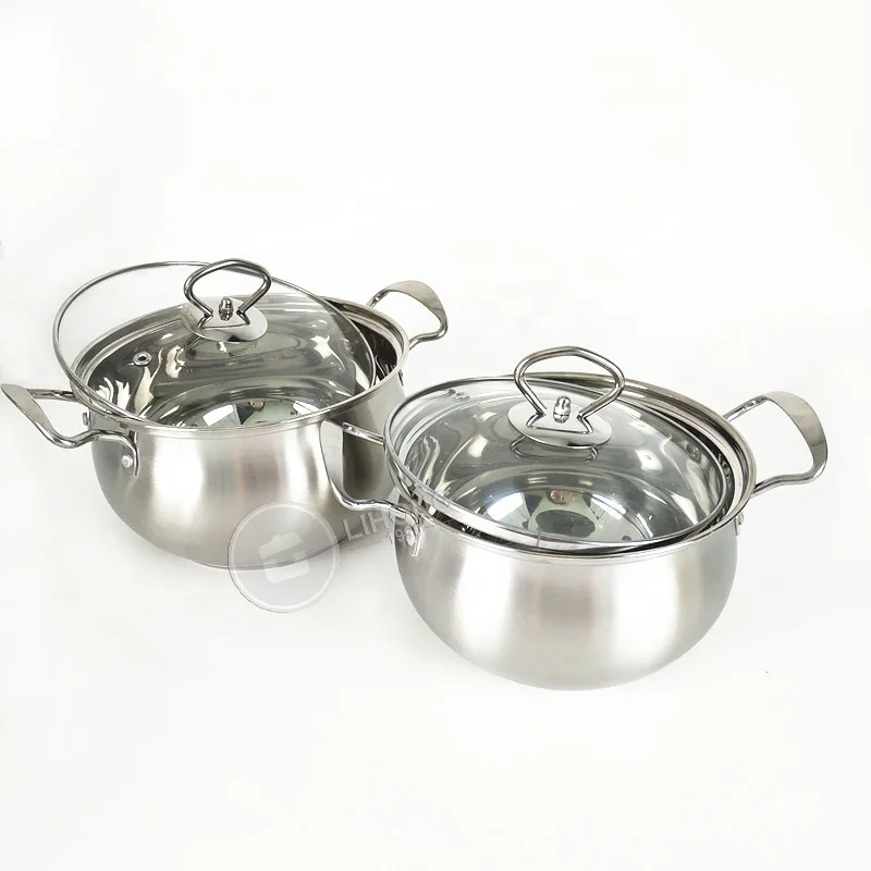 Кастрюля из нержавеющей стали с крышкой 16/20/22/24 см