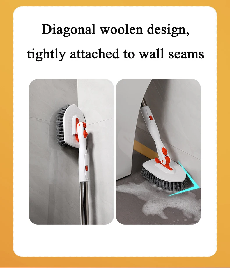 2024  New product  Tile & Tub Floor Scrub Cleaning Brush with Long Handle 3 In 1 Window Cleaning Brush