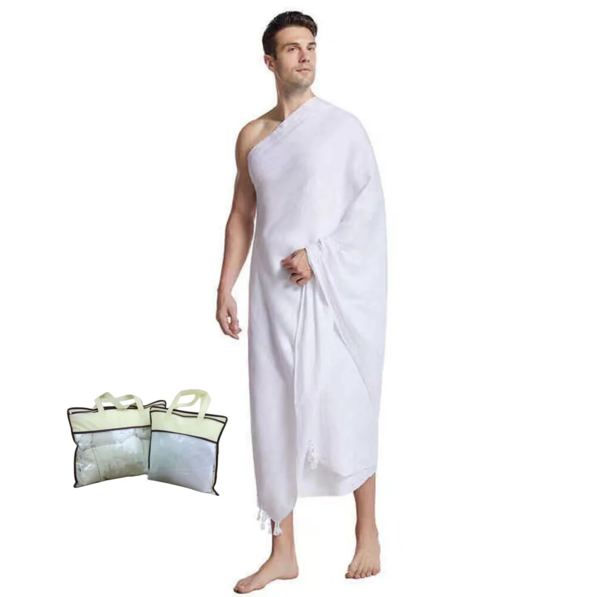 Factory Hot Sell 110*210cm microfiber haji towels High Quality Slalat Muslim Ihram Ehram Ahram Hajj Haji Umrah Pilgrimage Towels