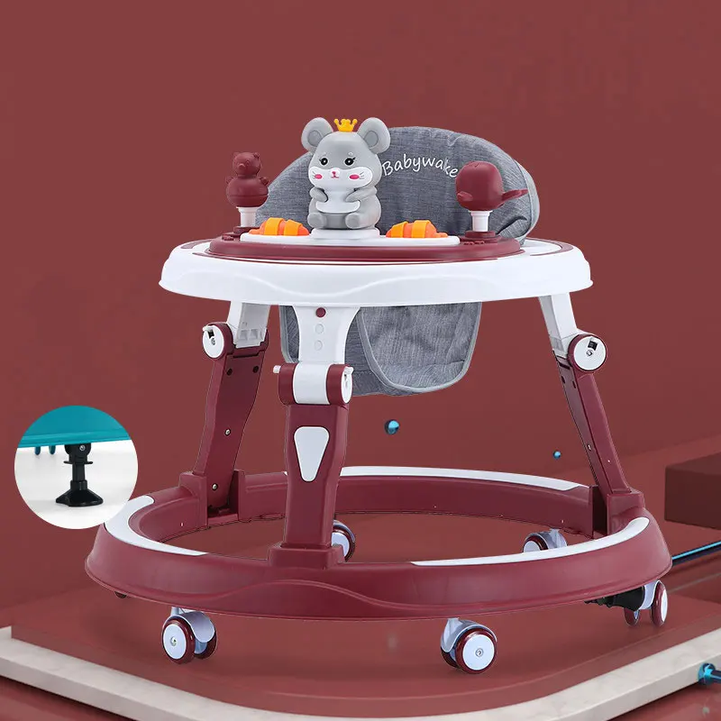 2022 cute design 3 in 1 foldable kids walking chair toys educational interactive baby walker anti-rollover trolley push walker