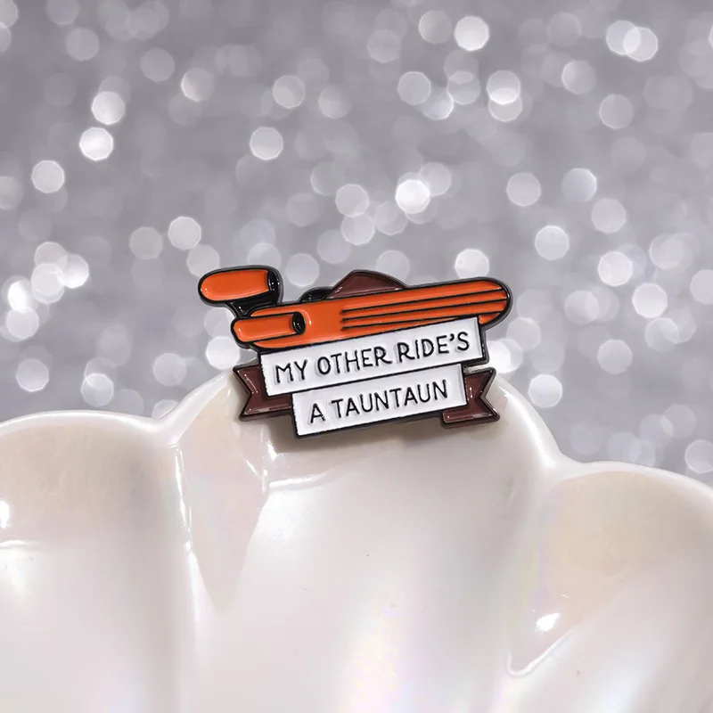 My other ride creative funny text text brooch Clothing accessories collar pin Metal badge delicate