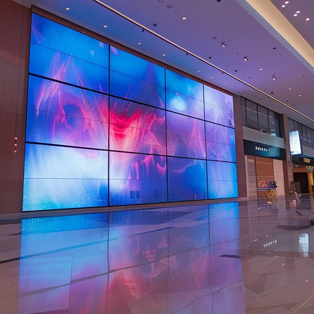 0.88 1.88 3.5mm Indoor video wall monitor advertising display narrow bezel 4K 2x2 panels mulit splicing screens Lcd Video Wall