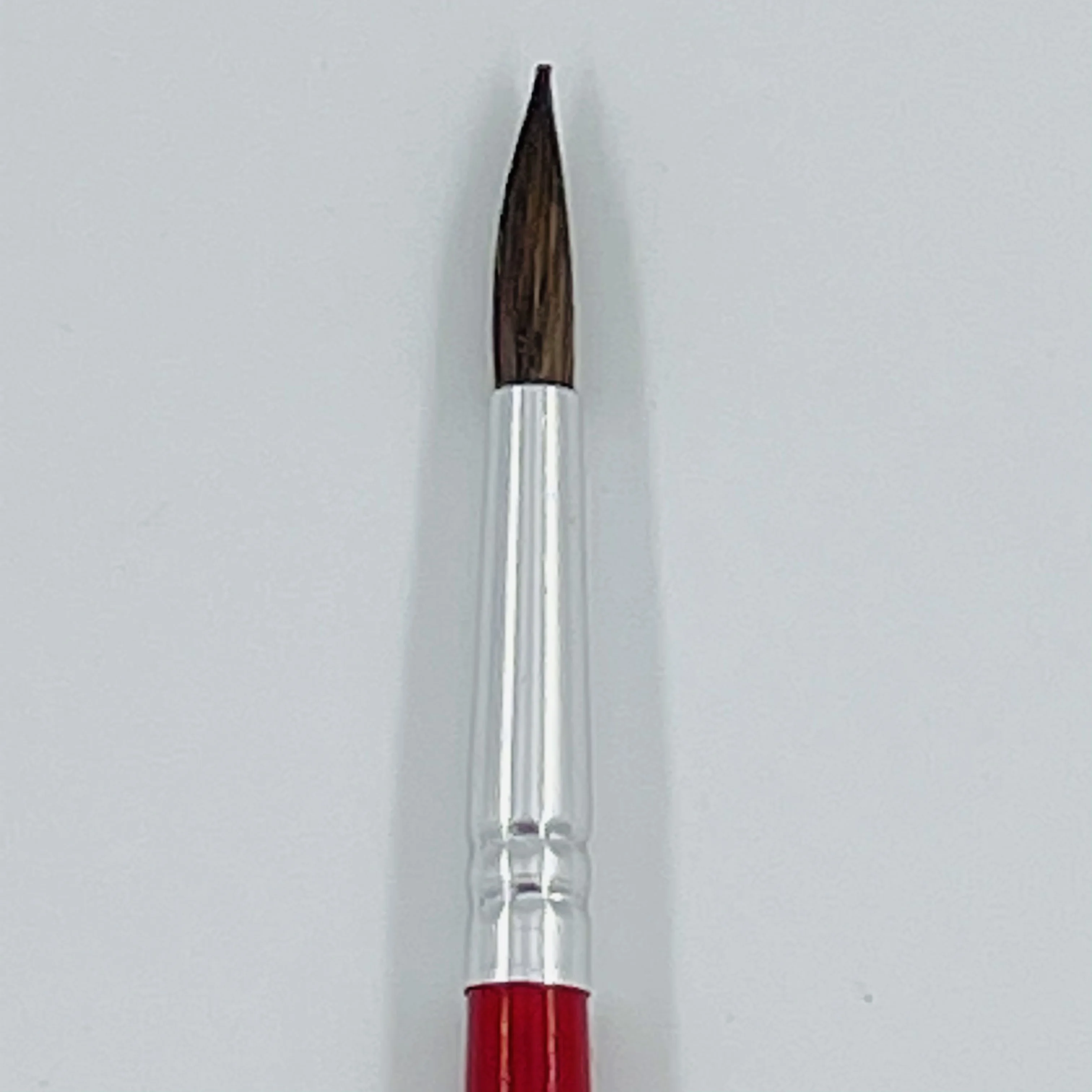 9pcs factory wholesale round pony hair aluminum tube dark red wooden handle artist paint brush set for acrylic paint