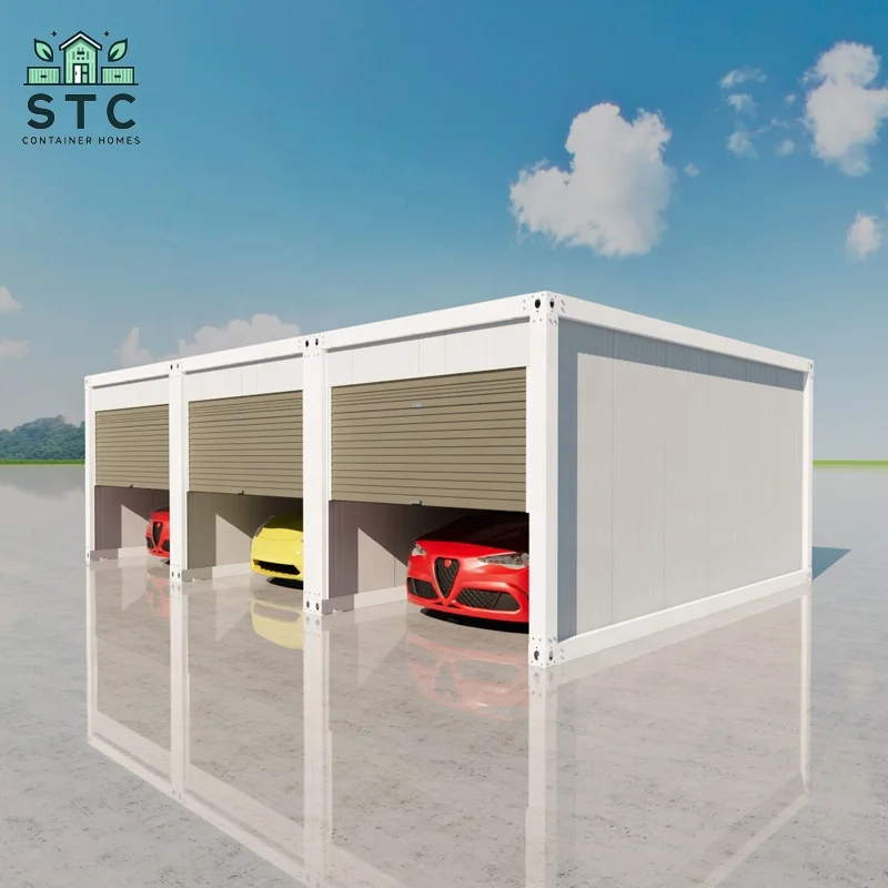 Стальные здания плоская упаковка доставка сборные сэндвич-панели pre fab контейнер складной портативный гараж