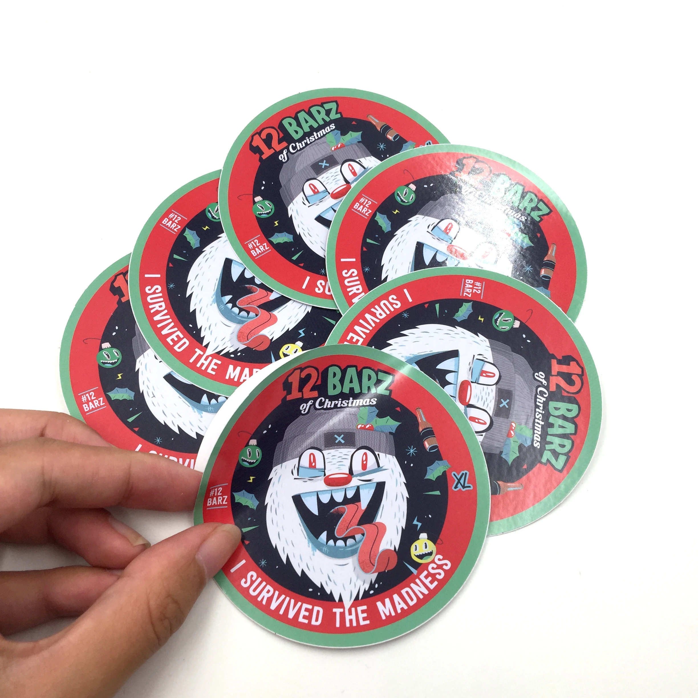 Clothing Laminated Circle Green Vinyl Stickers Decals for Boats