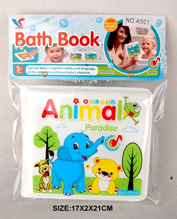 AMAZON HOT SALES Animals Educational Toys Nontoxic Fabric Soft Baby Cloth Books Washable Baby Bath Books