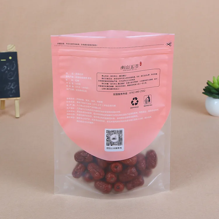 Professional custom semi-transparent sealed tea bag plastic packaging bag general snacks bag