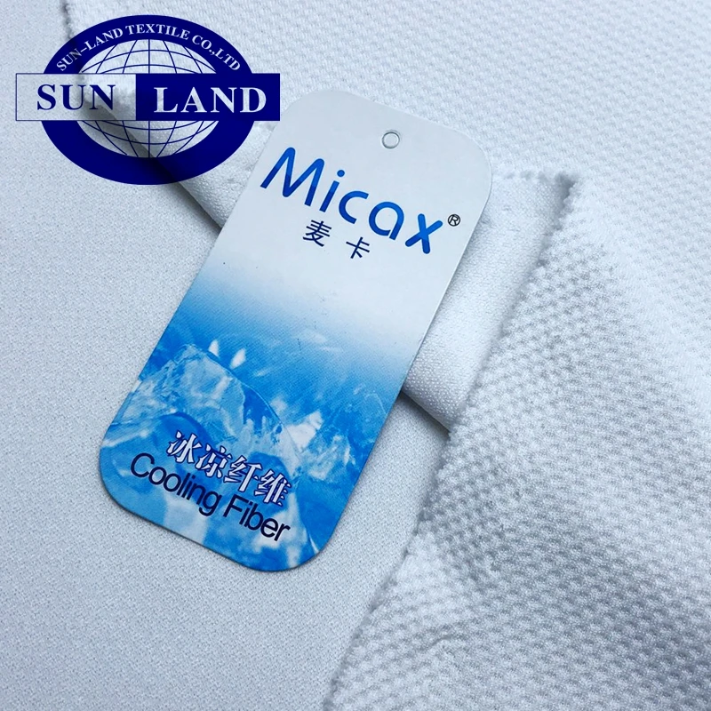 Sports cooling towel materia 100% micax jade fiber polyester coolness hexagon honeycomb mesh fabric