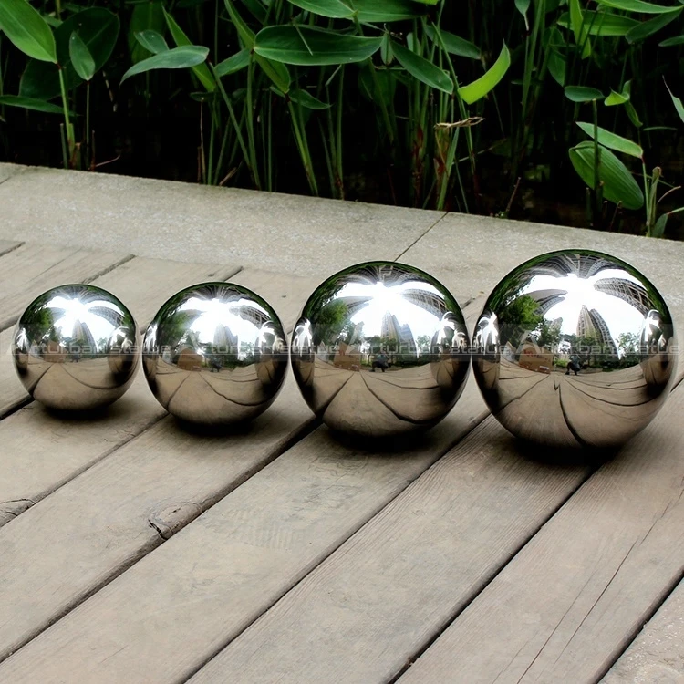 Stainless steel sphere sculpture highly mirror polished surface steel sculpture