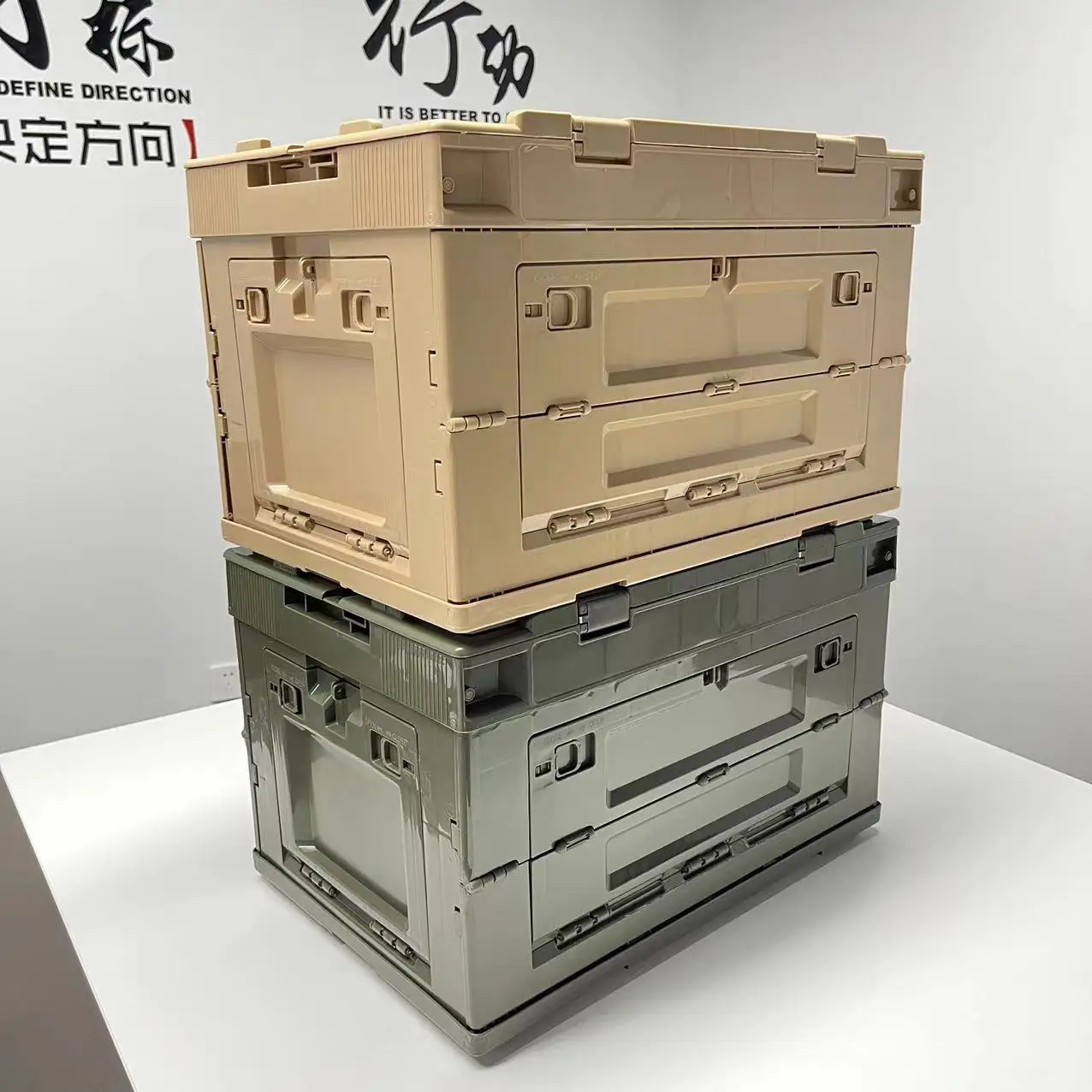 camping storage box outdoor foldable storage box with lid 50L plastic boxes storage