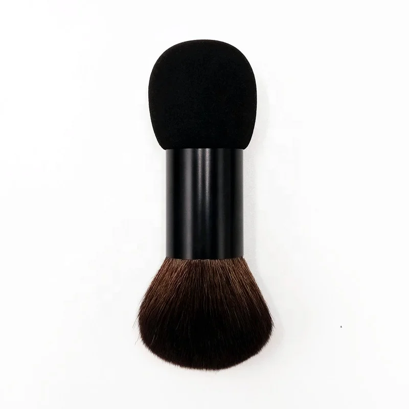 Brand New Custom Black Duo Makeup Brush Sponge and Face Buffer Brush Dual-Ended Foundation Brush