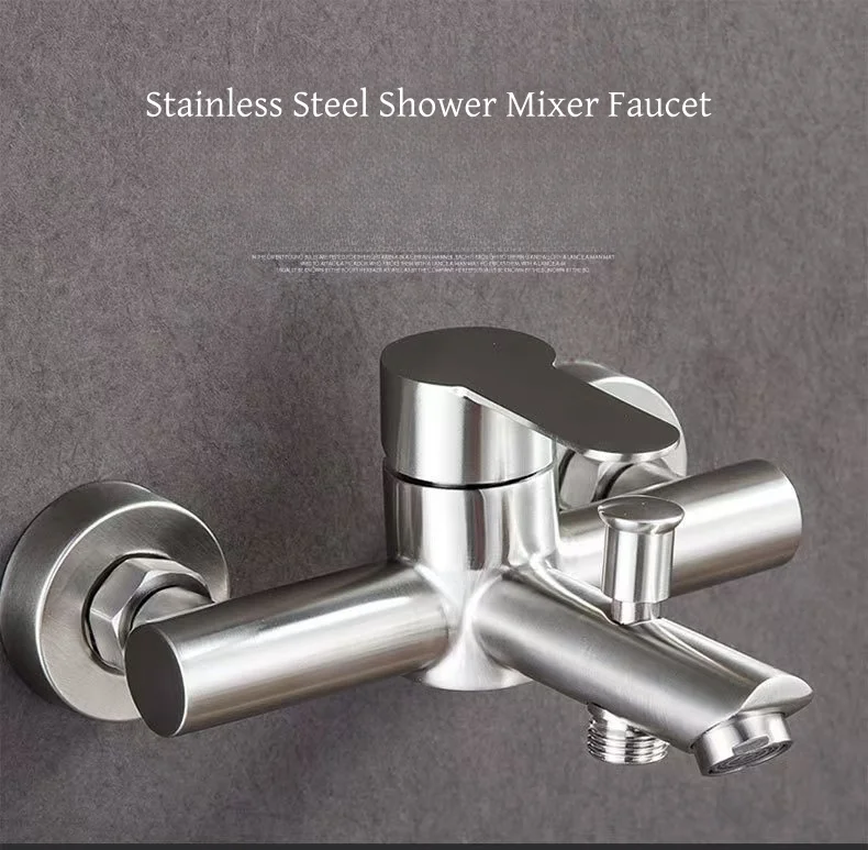 Popular Wall Mounted SUS304 Brushed Bathroom Shower Faucet Hot Sale Cold And Hot Water Bathtub Mixer Tap