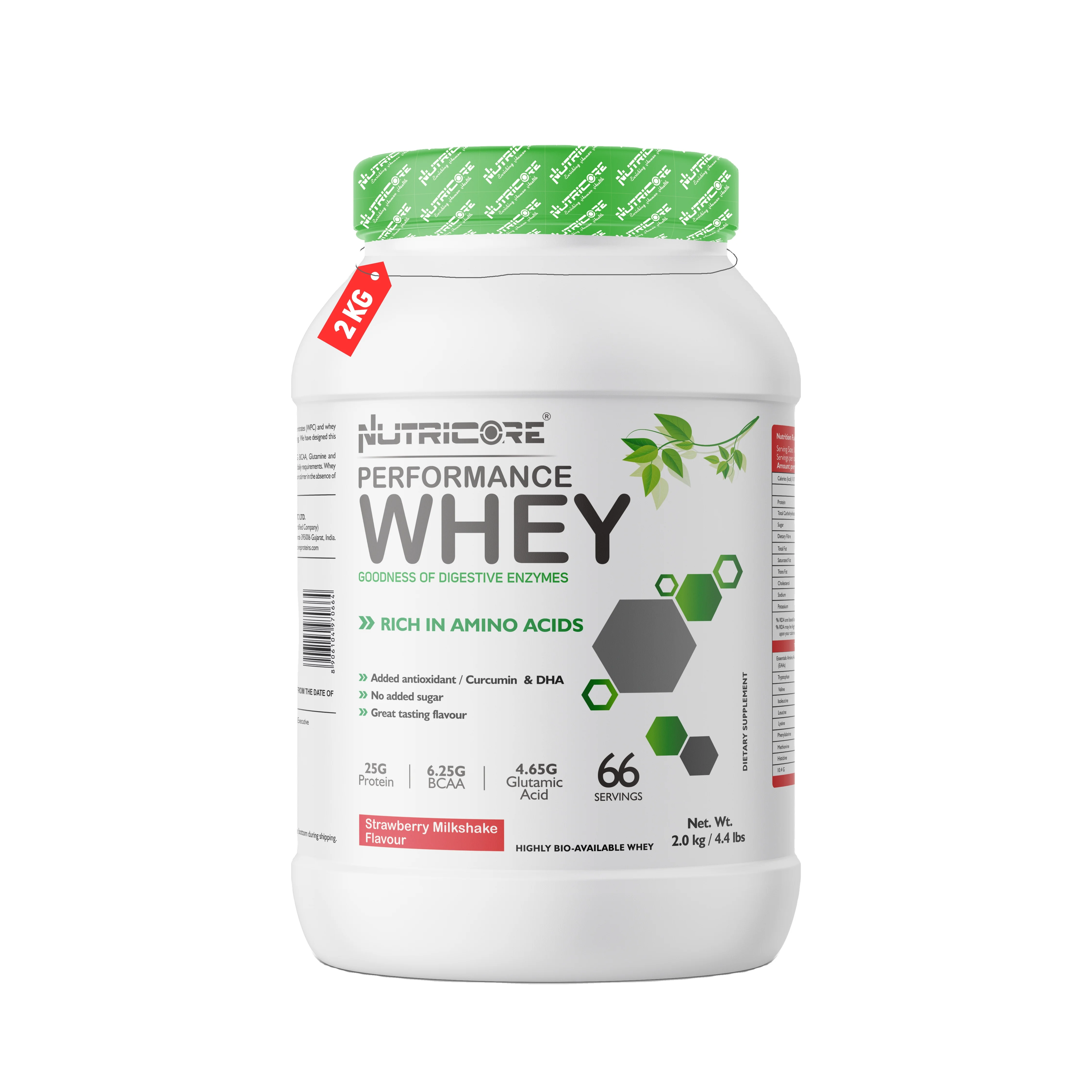 Rich In Amino Acid Natural Strawberry Flavor Whey Protein Powder Bag
