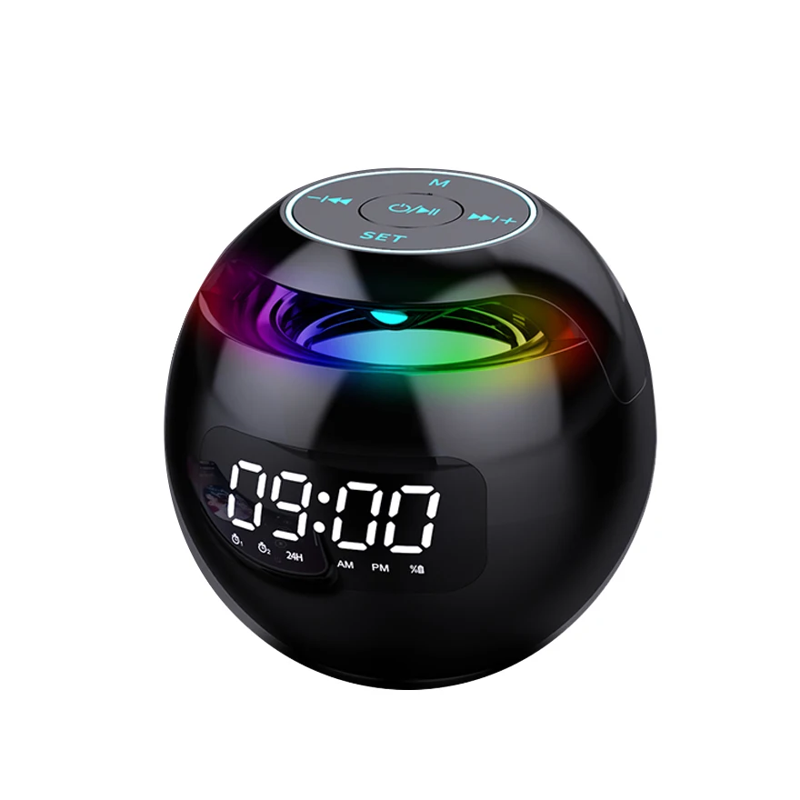 Mini Speaker Portable Wireless Sound box with LED Display Alarm Clock TF Card MP3 Music Play