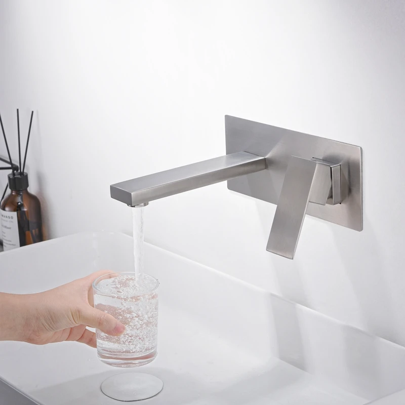 wall mounted single handle faucet 2 hole basin faucet for bathroom