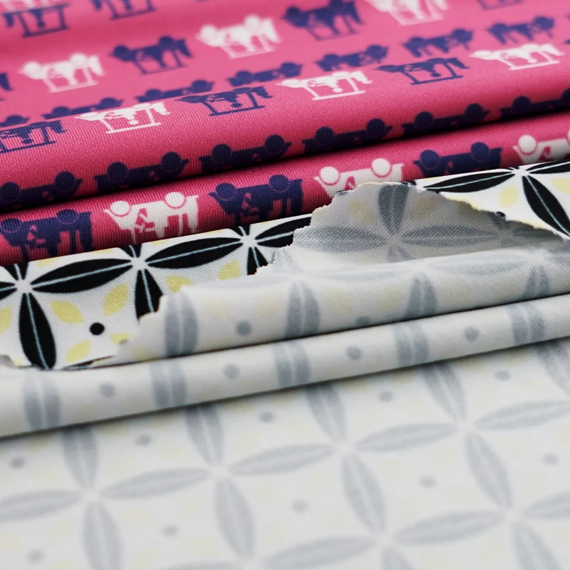 Digital printing spandex fabric 4way stretch polyester knitted tshirt fabric