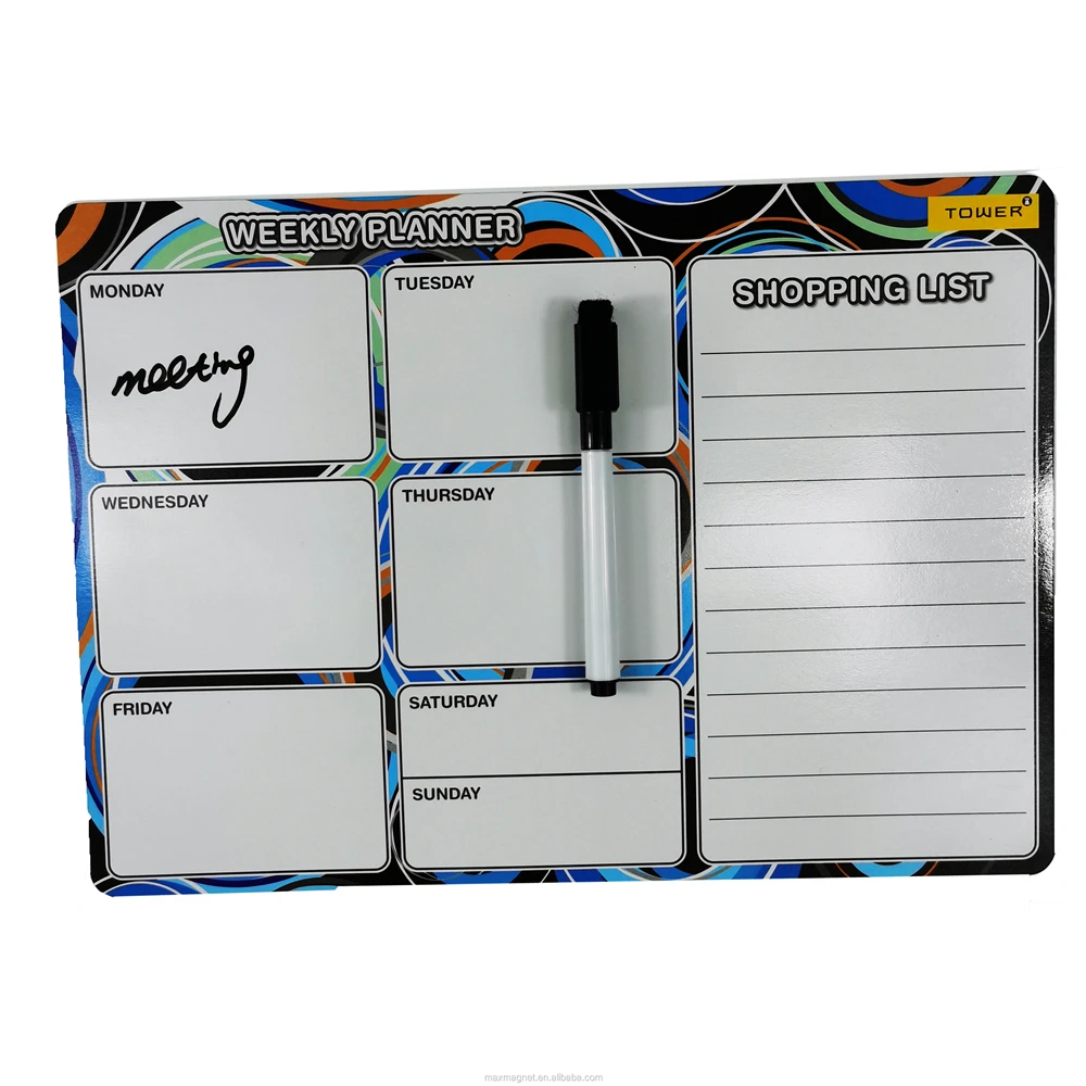 Magnet White Board With Dry Erase Marker Set For Refrigerator