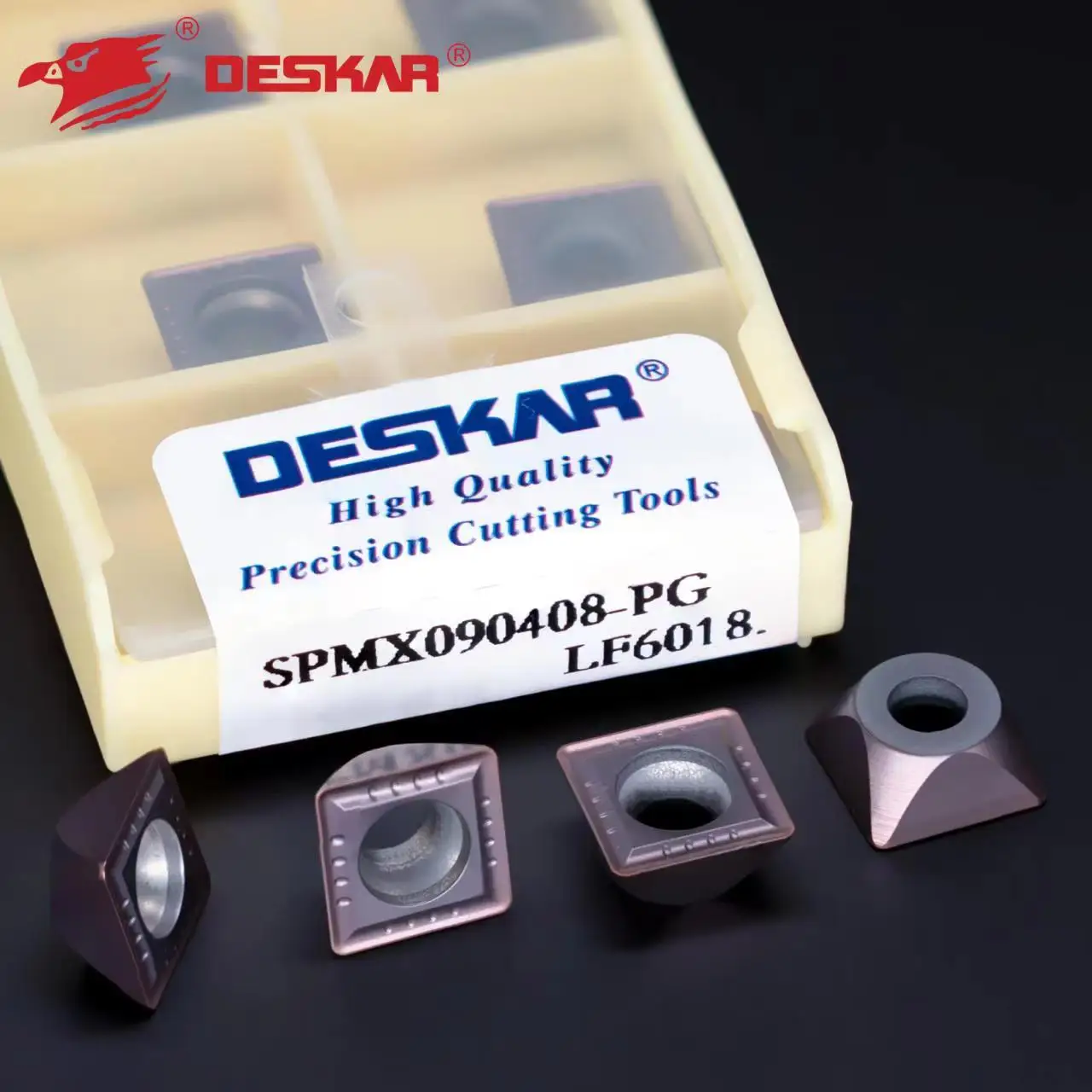 DESKAR SPMX090408-PG LF6018 из нержавеющей стали токарный станок с ЧПУ Скошенные лезвия твердого сплава