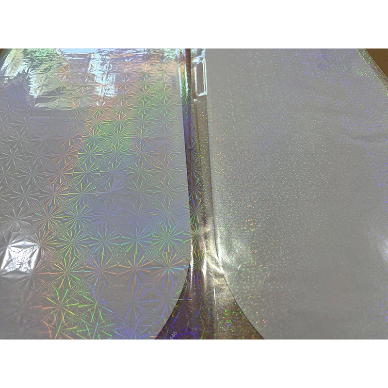 Laser Silver Rainbow Fabric Water Resist Hot Stamping skateboard heat transfer graphics holographic foil