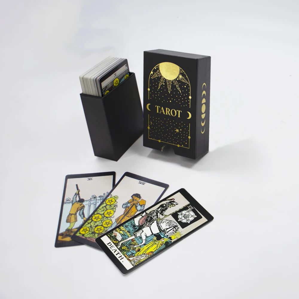 Custom Printing Luxury Foil Gold Drawer Tarot Card Divination Game Manufacture Classics Oracle Tarot Card With Guidebook