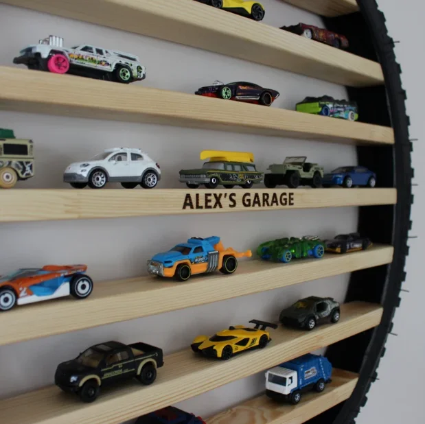 Unique Wall Art Floating Hot Wheels Display Tire Shelf Toy Car Garage Toy Car Organizer For Toy Car Storage