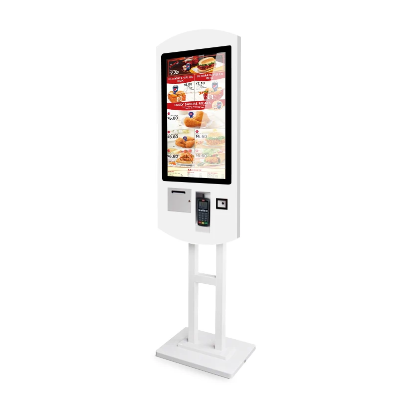 
32 Inch POS Payment QR Scanner Printing Self Kiosk Touch Screen Food Ordering Machine 
