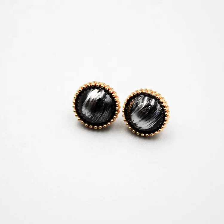 
MS22218 High Quality Black Round Shank Button Flower Shape Alloy Button For Accessory 